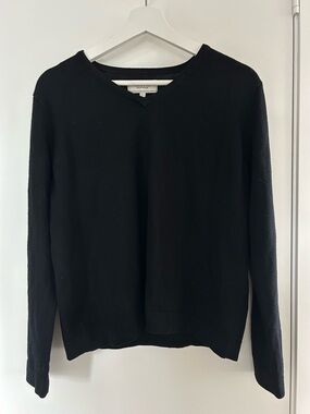 Frank & Oak | 100% Wool Black V-Neck Sweater